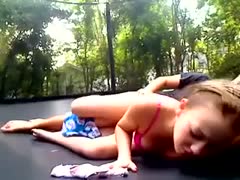 I fuck my wicked GF on the trampoline in the grove 